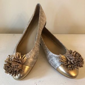 Michael Kors Lolita Ballet Flats - Gold Reptile